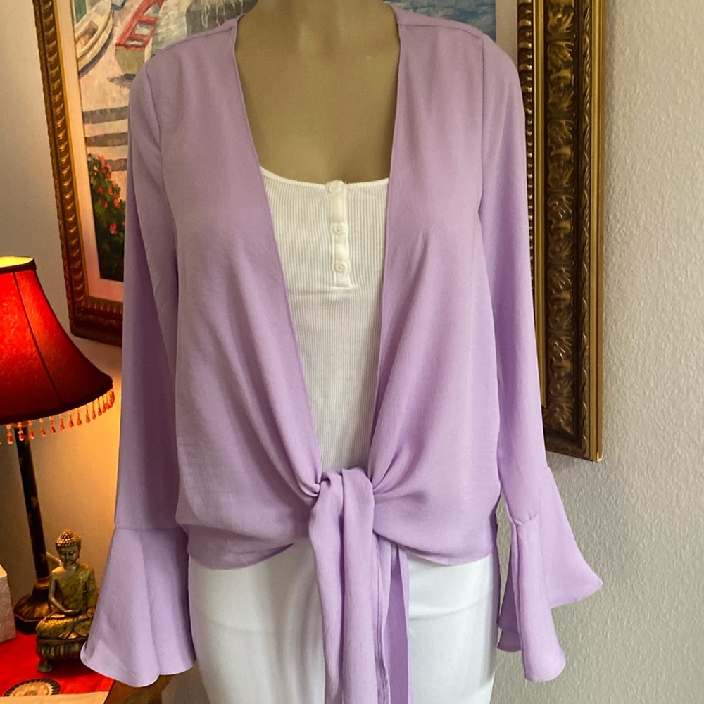 💜💜NASTY GAL LILAC TIE TOP💜💜